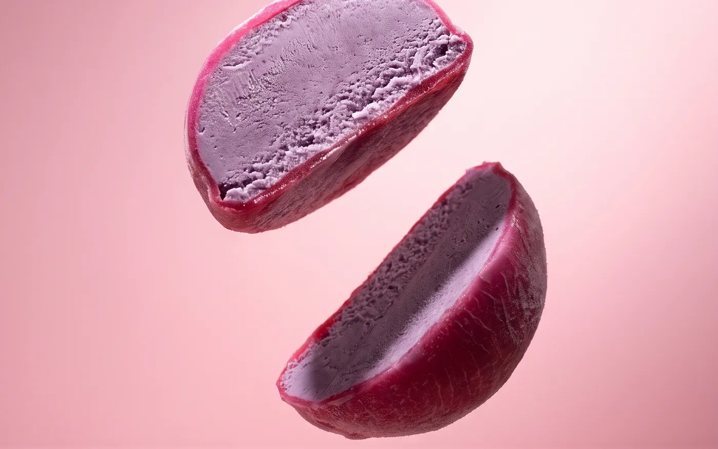 Cotton Candy mochi, two halves
