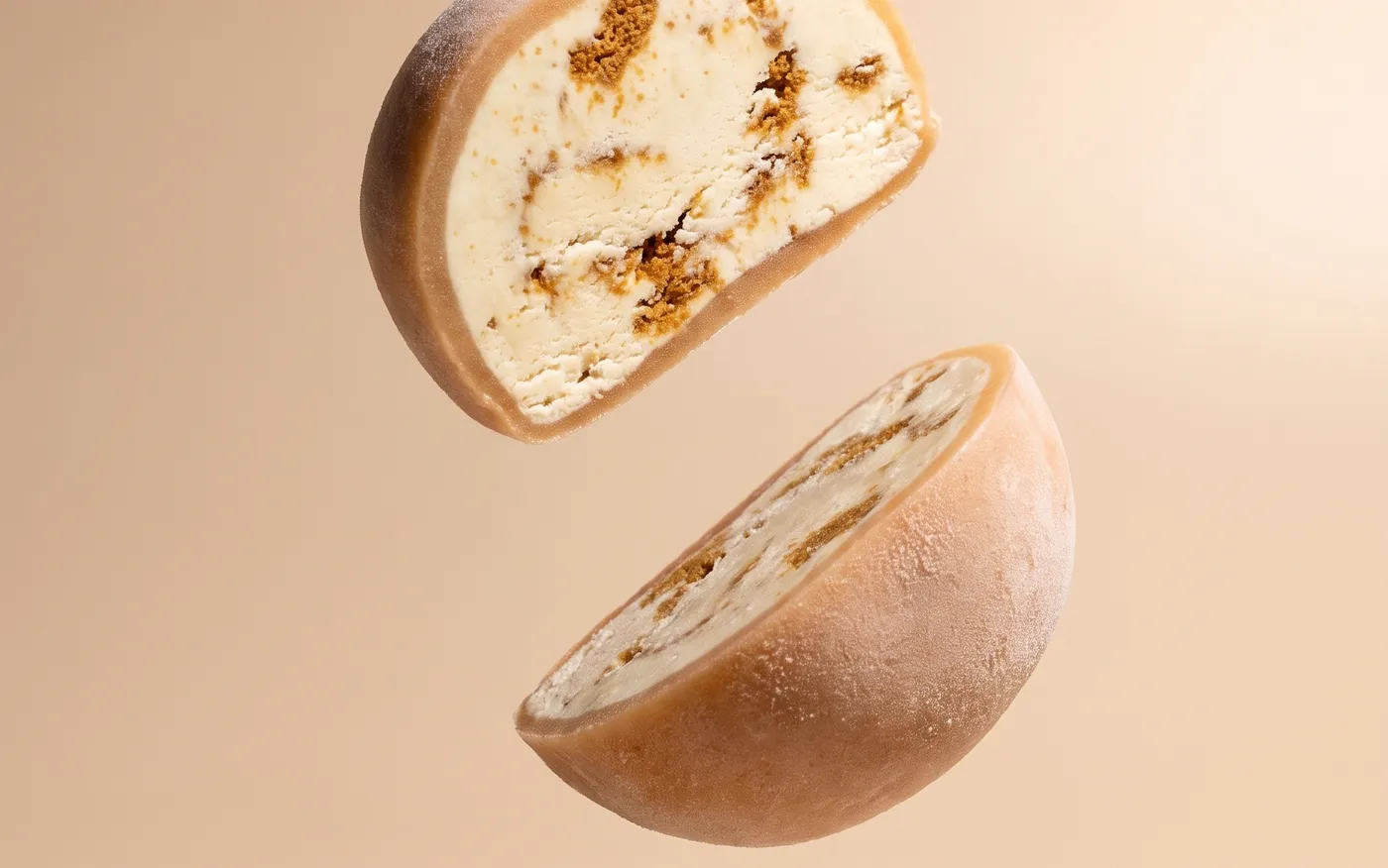 Lotus mochi, two halves